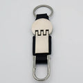 Metal + Leather Car Keyring