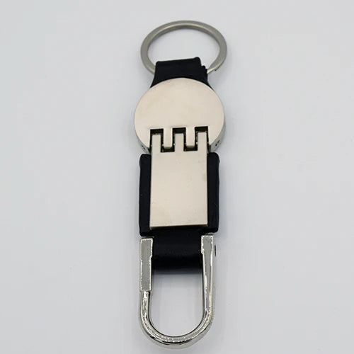 Metal + Leather Car Keyring